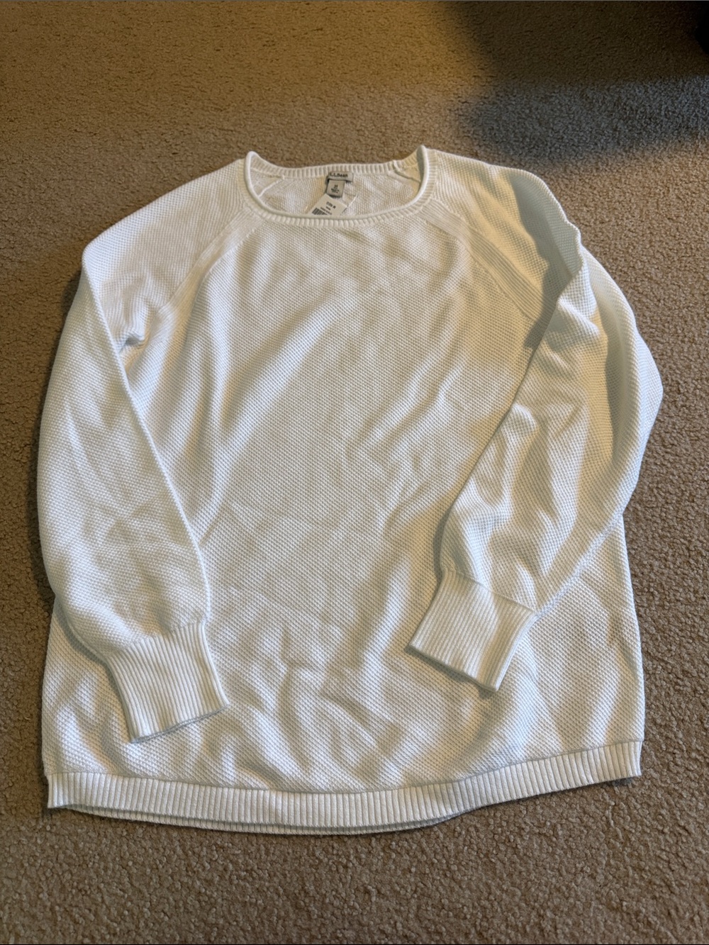 NWT L.L. Bean White Crewneck Sweater